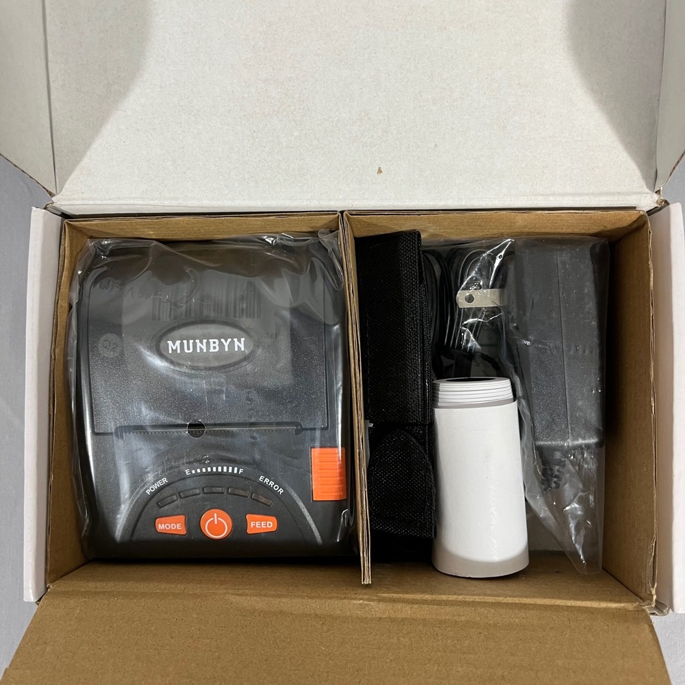New! MUNBYN Bluetooth Receipt Printer Thermal MU-IMP001B-BK-US Portable Black